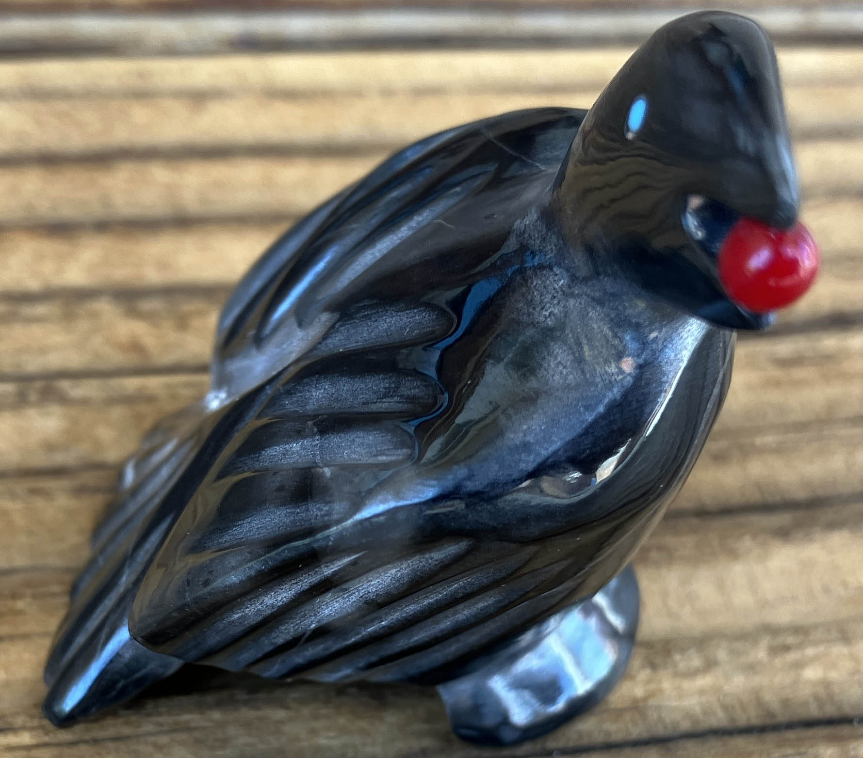 Calvert Bowannie | Zuni Magpie Fetish | Penfield Gallery of Indian Arts | Albuquerque, New Mexico